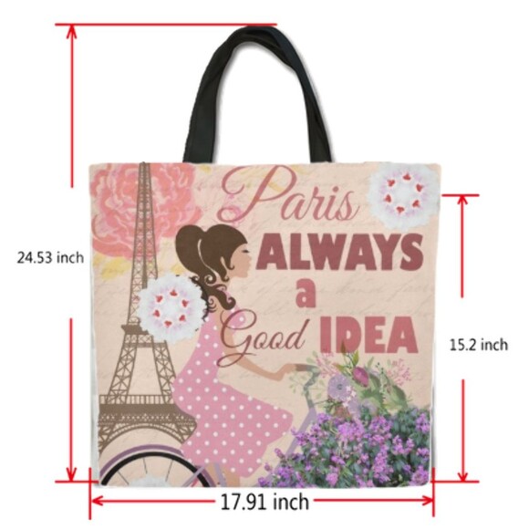 Paris Always a Good Idea Pink Tote Bag - Picture 2 of 7